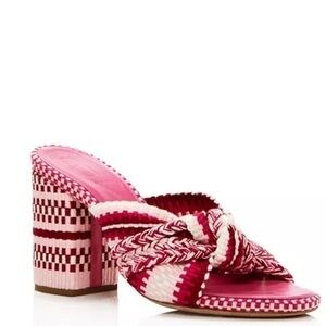 ANTOLINA Paris Pink Woven Block Heel Sandals
